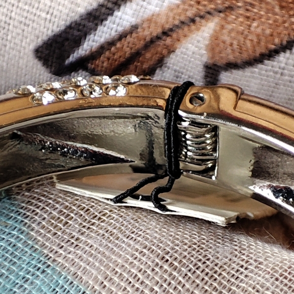 Talbots Silver Tone Clear Rhinestone Clamper Bangle Bracelet NWT Retired Vintage - Picture 11 of 12